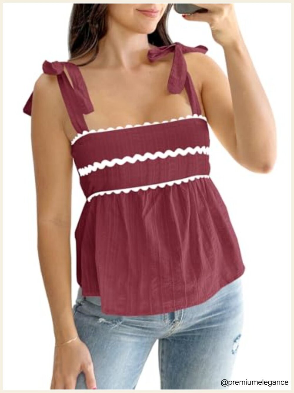 Tankaneo Women's Babydoll Top Pleated Peplum Blouse